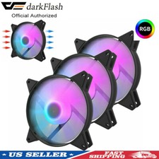 AIGO C6 3Pack RGB Fan 120mm Cooling 12V 4Pin LED RGB Computer PC Case Cooler Fan picture