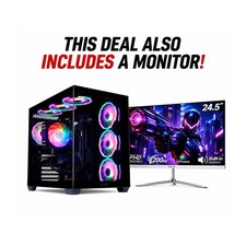  Gaming PC AND Ryzen 5 5500, RX 6600, Includes Monitor 24.5”monitor 200hz picture