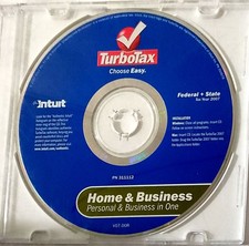 Intuit TurboTax Home & Business 2007 Federal + State CD Windows/Mac likenew picture