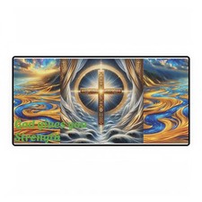 Christian Inspirational Desk Mat, Office Decor Work Pad, Bible Verse Mouse Pad, picture