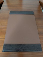 Brown Crocodile Embossed Luxury Leather Desk Pad w/Side Rails 25.5” x 17.25” picture