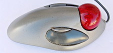 LOGITECH 804377 RED ROLLER TRACKBALL MOUSE USB ** TESTED ** MARBLE T-BC21 picture