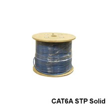 Kentek Blue 1000ft Cat6A STP Solid Ethernet Bulk Cable 10Gbps 650MHz Shielded picture