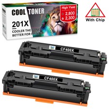 2pack CF400X 201X Black Toner Cartridge For HP Laserjet Pro M277dw M252dw M277n​ picture