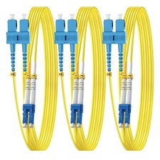 3 PCS OS2 Single Mode SC to LC Fiber Patch Cable 5m/16ft Duplex SMF 9/125um picture