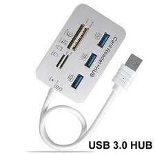 Aluminum 3 Port USB 3.0 Hub MS SD M2 TF Multi-In-1 Memory Card Reader Adapter picture
