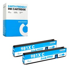 2-Pack OSI Compatible 981X Cyan Ink fits HP PageWide Enterprise Color 556dn picture