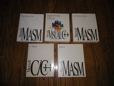 5 Vintage 1990’s Microsoft Program’s Guides Reference Tools MASA C/C++ Visual C+ picture