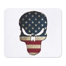 CafePress Punishing Skull With American Flag Mousepad  (1796372286) picture