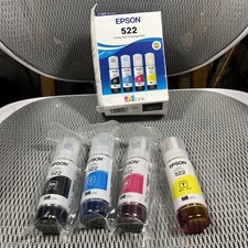 NEW OEM - GENIUNE EPSON 522 FULL SET INK BOTTLES/COMBLES  Open Box EXP 2030 READ picture
