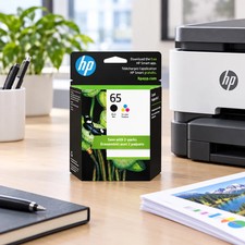 HP 65 Black & Tri-Color Ink Cartridges 2 Pack Genuine New Exp 2027 picture
