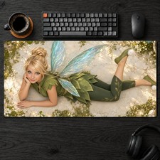 Tinker Bell Gaming Desk Mat Neoprene Large Mousepad Desk Accessories picture