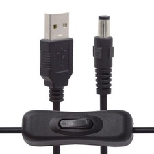 CY DC 5.5x2.1mm Plug to USB Type-A Cable Button On Off Power for DC 5V Desk Lamp picture