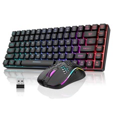 RedThunder K84 Wireless Keyboard and Mouse Combo, Rainbow Backlit Rechargeabl... picture