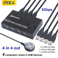 MZX 4x4 USB 3.0 KVM Switch Selector KM Switcher 4 Hosts Share 4 Devices picture