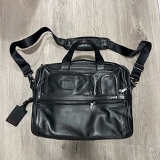 TUMI Alpha 3 Expandable Organizer Laptop Briefcase Black Leather picture