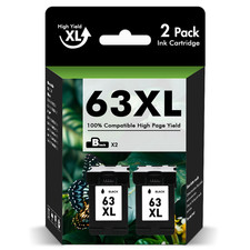 2PK 63XL Black Ink Cartridge For HP Envy 4520 4520 Officejet 3830 4650 5220 5258 picture