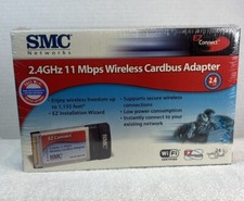 SMC Networks 2.4GHz 11 Mbps Wireless Cardbus Adapter SMC2635W BRAND NEW SEALED picture