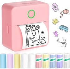 Mini Pocket Bluetooth Printer-Portable Thermal Printer with 10 Roll Papers picture
