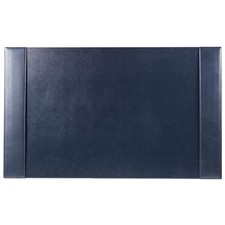 Bonded Leather Desk Pad with Side Rails Blotter for Writing 30 x 18 Navy Blue picture