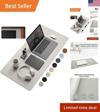 Large Size Office Desk Protector Mat PU Leather Waterproof Mouse Pad Desktop picture