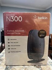 NIB Belkin N300 Wi-Fi N Router 300 Mbps 4-Port 10/100 2.4 GHz Wireless, Open Box picture