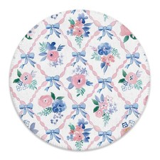 Coquette Preppy Bow Floral Mouse Pad Pink Ribbon Flower Girly 7.9x7.9 Inch picture