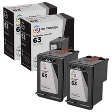 LD Ink Cartridge Replacement for HP 63 F6U62AN (Black, 2 Cartridge Pack) picture