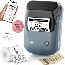 B1 2 Inch Portable Thermal Label Maker with Tape for &PC, Blue picture