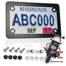 Motorcycle License Plate Frame, Black Motorcycle Plate Black-Motorcycle Frame picture