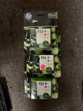 Genuine HP 933 3-Pack Ink Cartridges Cyan Magenta Yellow Expired Lot of 3 NEW picture