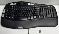 Logitech K350 Wireless Wave Ergonomic Keyboard w/ USB Unifying Receiver Black picture