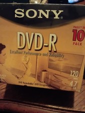 SONY DVD-R DVD Recordable Disc 10 Pk 120 Min 4.7 GB New And Sealed picture