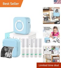 Compact Mini Bluetooth Printer: Inkless & Portable, 10 Rolls for iPhone/Android picture