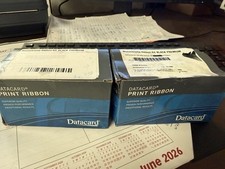 2 OEM Datacard 533000-053 Black HQ Monochrome Ribbon CP40 CP60 CD800 NEW - picture