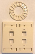 CommScope, AMP, Tyco Electronics 83935-1 Double Gang 4-Port Faceplate Almond picture