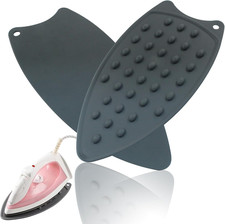 2-Pcs Silicone Iron Rest Pads 10.5 x 5.5 Inch Heat Resistant Mat Gray Color picture