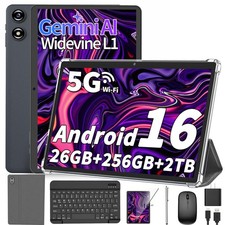 2026 Android 16 Tablet with Keyboard - 10 inch Electronics Tablet (Silver) picture