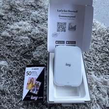 Canon Ivy 2 Mini Photo Printer White Bundle 50 Zink Photo Sheets picture
