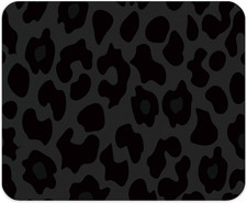 Black Leopard Print Mouse Pad, Cheetah Print Mousepad, Trendy Preppy Decor Mouse picture