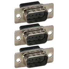 3 Pcs DB9 D-SUB 9-Pin Male Assembly Crimp Pin Connector Cup Socket DB 9 picture