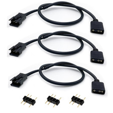 ARGB Extension Cable (3-Pack), 5V 3-Pin to JST SM 3Pin Male ARGB Adapter, 11.8 I picture