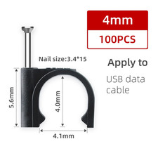 100PCS round Cable Wire Clips 4Mm 6Mm 8Mm 10Mm Management Electrical Cord Tie Ho picture