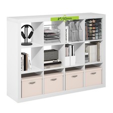 Cube Storage Bookshelf 12 2 Inch Frame White 15.4 x 58 Furinno Cubicle picture