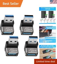 90-Degree USB 3.0 Adapter 4 Pack: High-Speed L Shape Connector for Devices picture