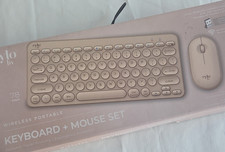 Cylo Liv Wireless Portable Compact Keyboard & Mouse Set Pink QWERTY KEY5280 picture