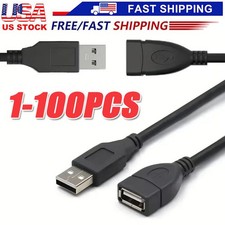 High-Speed USB-USB Extension Cable USB 2.0 Adapter Extender Cord Male/Female LOT picture