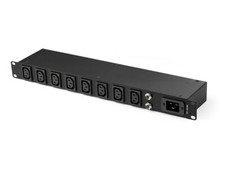 8 Outlet Horizontal 1RU Rack Mount PDU Power Strip for Network Server Racks w... picture