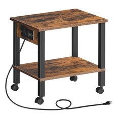 HOOBRO 2-Tier Printer Stand with Charging Station, Under Desk Printer Table, Pri picture
