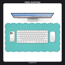 FRYXT Large Desk Pad, 23.6 x 11.8 Inch Mouse Mat, Olive Green Non-Slip Rubber picture
